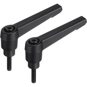 uxcell M8 × 32 مم مقبض قابل للتعديل لقط رافعة الموضوع زر السقاطة ذكر مقابض مسمار ملولبة قفل مقابض لولبية دوارة سريعة التحرير بولت أسود قطعتين