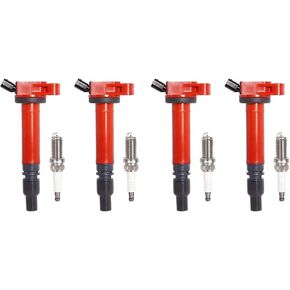 ENA Pack 4 Ignition Coil 4 Spark Plug 2.5L 2.7L L4 2009 2010 2011 2012 2013 2014 2015 Compatible with Toyota Lexus Scion Highlander RAV4 Camry Avalon Sienna tc ES300H IS250 Coils for UF507 C1596 AP532
