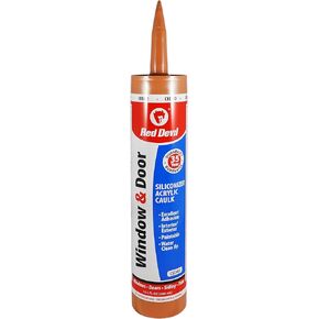 Red Devil 0876 Window & Door Siliconized Acrylic Caulk, 10.1 oz, Clear