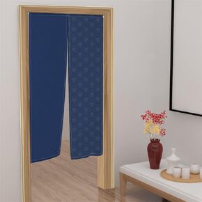 Leowefowa Traditional Japanese Noren Doorway Curtain Window Treatment Doorway Tapestry Polyester for Room Divider Curtains Kitchen Home Decorations 34" Width x 48" Long (Navy Blue Wave)
