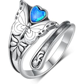 Thumb Ring for Women 925 Sterling Silver Adjustable Spoon Ring Butterfly Thumb Jewelry Gifts for Women