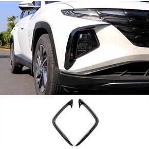 Car Accessories Fit for Hyundai Tucson 2024 2023 2022 Fog Light Trim Cover Front Fog Light Eyebrow Spoiler (Glossy Black) 2PCS ABS