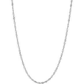 Ritastephens 14k Solid Gold Singapore Rope Chain Necklace 1.5 Mm (16, 18, 20, 24 Inches) (Yellow or White)