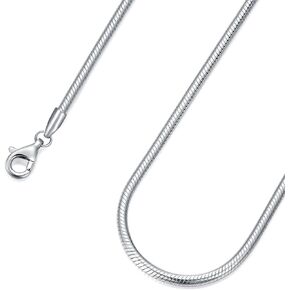 Snake Chain Sterling Silver Round Snake Chain Necklace for Men 1mm 1.5mm 2mm 2.5mm 3mm Flexible Italian Chain for Men Women