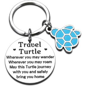 Sophauteem Travel Turtle Keychain Turtle Gifts Sea Turtle Gifts for Women Turtle Lucky Charm Good Luck Gifts for Family Friends Turtle Gifts for Turtle Lovers Birthday Gifts for Women Christmas Gifts