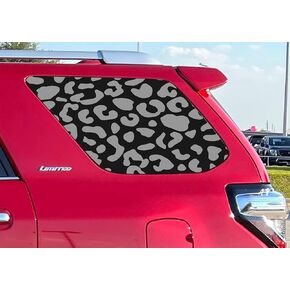 Rear Window Leopard Cheetah Decals for Car SUV Trucks, Universal Back Side Window Leopard Cheetah Vinyl Sticker, Comes with Installation Tools, Matte Black(29" x 16") 2PCS