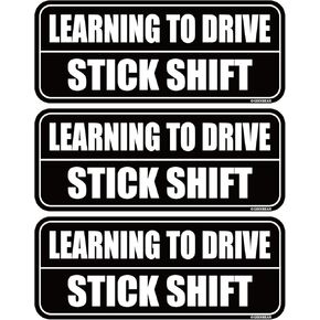 مغناطيس السيارة GEEKBEAR Learning to Drive Stick Shift - ملون، عاكس، مقاوم للطقس - مستطيل 8.7 × 3.5 بوصة (أصفر/أسود، 3 عبوات) in Kuwait