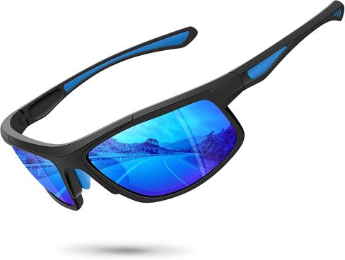 Sports Sunglasses for Men Women Polarized UV Protection Fishing Driving Cycling Bik Running Wrap Around Sun Glasses in Kuwait