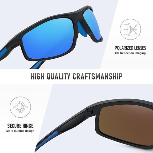 Sports Sunglasses for Men Women Polarized UV Protection Fishing Driving Cycling Bik Running Wrap Around Sun Glasses in Kuwait