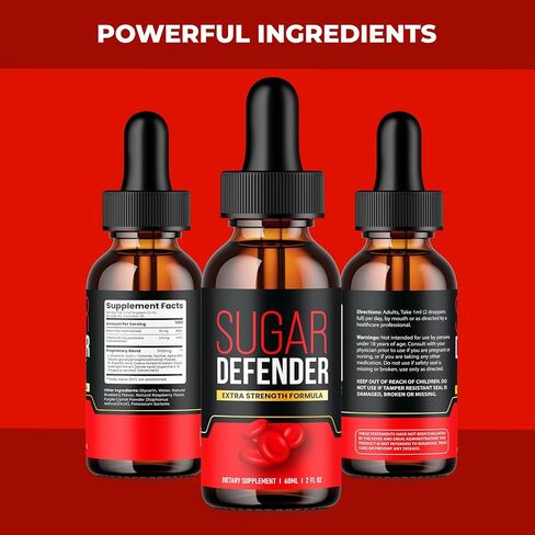 Sugar Defender Drops - Official Formula - Sugar Defender Supplement Drops Extra Strength Advanced Formula, Sugar Defender 24 Liquid Drops, SugarDefender with Chromium Support, New 2023 (3 Bottle) in Saudi Arabia