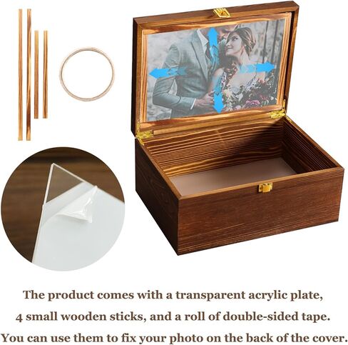 Large Tree of Life Wooden Keepsake Box - Elegant Vintage Jewelry Box Storage Box Durable Wooden Box for Storing Photos, Gifts, Jewelry, Decorative Wooden Memory Box with Anti-Slip Pads in Kuwait