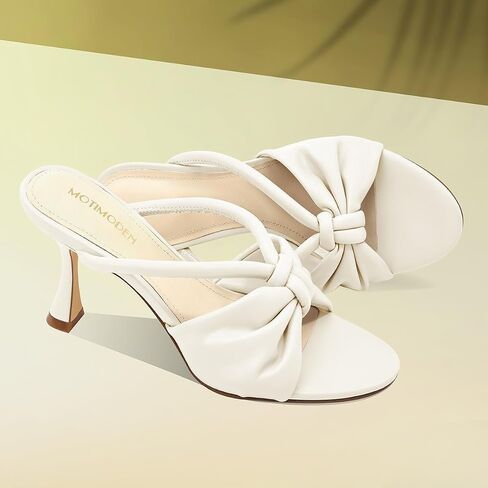 Women's Bow Heeled Sandals Kitten Heel Bowknots Slip On Open Round Toe Low Heels Sandals for Women Dressy Shoes Work Home Party Concert in Saudi Arabia