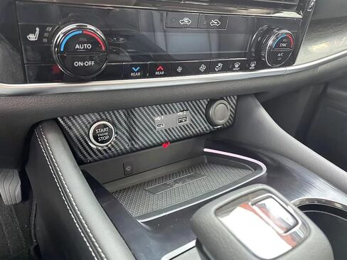 Cigarette Lighter Panel Cover Trim Compatible with Nissan Rogue 2021 2022 2023 Center Console USB Panel Cover Interior Car Accessories ABS 1PC (Carbon Fiber Style) in Kuwait
