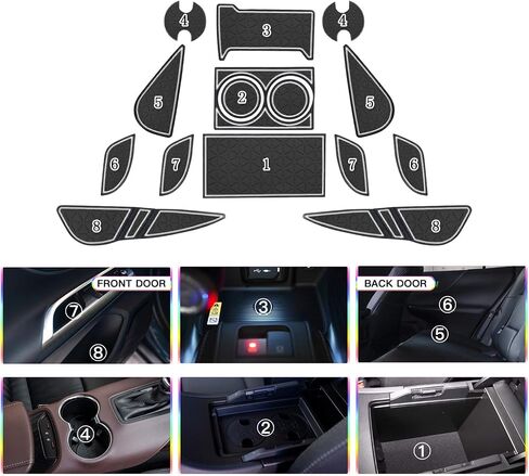 SKTU for 2021 2022 2023 2024 Toyota Venza Door Slot Mat Venza XU80 Non-Slip Interior Door Groove Gate Pad Fit 2023 2024 Toyota Venza Second Generation Door Compartment Cup Center Console Liners(White) in Kuwait