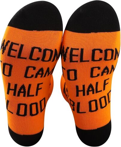 Percy Movie Gift Camp Half-Blood Gift Greek Mythology Gift Welcome To Camp Half-Blood Socks for Book Lovers in Saudi Arabia