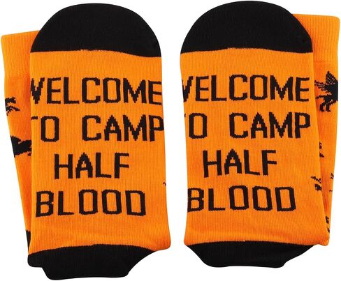 Percy Movie Gift Camp Half-Blood Gift Greek Mythology Gift Welcome To Camp Half-Blood Socks for Book Lovers in Saudi Arabia