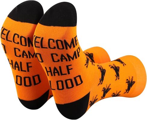 Percy Movie Gift Camp Half-Blood Gift Greek Mythology Gift Welcome To Camp Half-Blood Socks for Book Lovers in Saudi Arabia