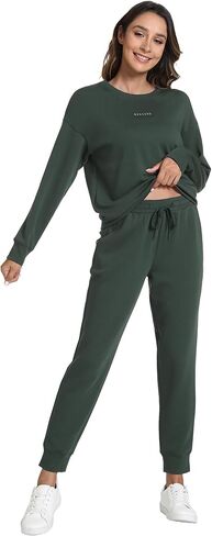 WiWi Womens 2 Piece Outfits Sweatsuit Crewneck Lounge Matching Sweat Sets Fall Fashion with Pockets Tracksuit S-XXL in Kuwait