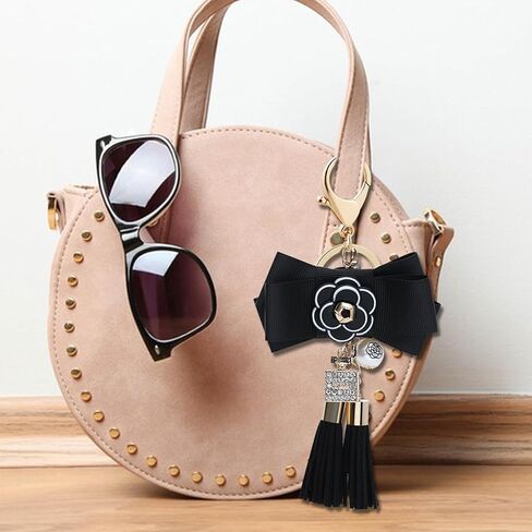 Bowknot Keychain for Women Bow Tassels Key Chain Cute Purse Bow Charm Key Ring Holder Purse Handbag charms in Saudi Arabia