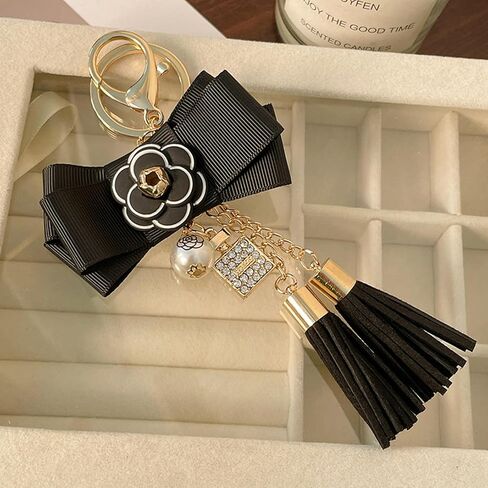 Bowknot Keychain for Women Bow Tassels Key Chain Cute Purse Bow Charm Key Ring Holder Purse Handbag charms in Saudi Arabia