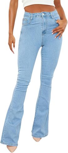 CutieLove Women's Bell Bottom Jeans High Waisted Stretchy Flared Denim Pants in Saudi Arabia