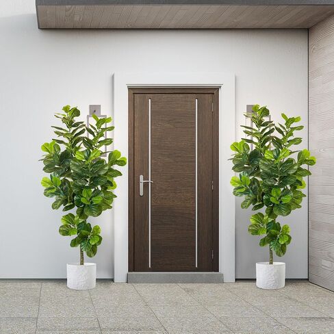 KOL 6.2FT 2-Pack Artificial Fiddle Leaf Fig Tree, 74.8’’ Fake Ficus Lyrata Plant, Faux Plants Greenery for House Home Office House Living Room, Perfect Housewarming Gift, Indoor Outdoor Modern Decor in Saudi Arabia