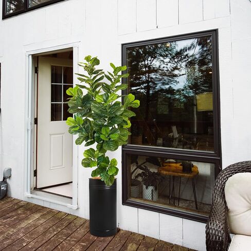 KOL 6.2FT 2-Pack Artificial Fiddle Leaf Fig Tree, 74.8’’ Fake Ficus Lyrata Plant, Faux Plants Greenery for House Home Office House Living Room, Perfect Housewarming Gift, Indoor Outdoor Modern Decor in Saudi Arabia