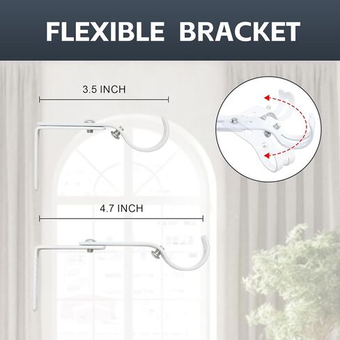 1 Inch Bay Window Curtain Rods 32-96 Inch Retractable Metal Corner Curtain Rods for Blackout Curtains with Wall Mount Black Round Finials in Kuwait