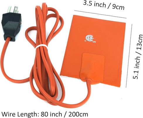 9 x 13cm 75W 120V Silicone Heater Engine Block Oil Pan Hydraulic Tank Heating Plate (2pcs US Standard Plug) in Saudi Arabia