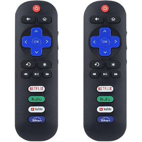 【2 Pack 】 Replacement Remote Control for Roku TV, Compatible for TCL/Hisense Roku/Onn Roku/Sharp Roku/Element Roku/Westinghouse Roku/Philips Roku/Insignia Roku Smart TVs (Not for Roku Stick and Box)