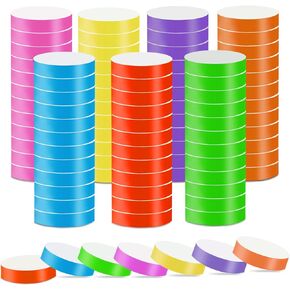 1400 Packs Paper Wristbands for Events, 7 Colors Waterproof Neon Party Wristbands Armband Paper Bracelets Identification Wristbands for Concert Club Bar Entrance Admission Party