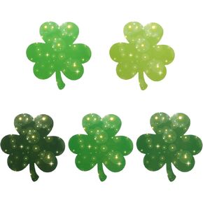 RUIYELE 90Pcs St. Patrick's Day Shamrock Cutouts with 180Pcs Glue Points Paper Glitter Green Clover Shape Cut Outs Creative Cut-Outs for Irish Holiday Classroom Bulletin Border School Craft Decor in Kuwait