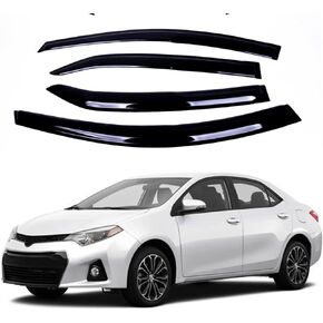 Fits for Toyota Corolla 2014-2018 Safe Smoke Window Visor Set - Sun, Rain, and Vent Protection, 4-Piece Window Deflector Guard Kit