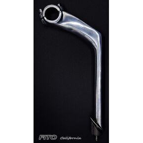 Aluminum Alloy Handle Bar Stem - TWIN 2 BOLT - Gooseneck, Handle bar: 25.4mm, Frame: 22.2mm, for Beach Cruiser Bikes, BMX Bikes, Comfort Bikes, (Silver)