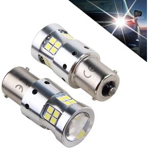 1156 LED Bulbs Ba15s P21w 5008 7506 LED Light Bulbs Replacement 1500 Lumens, With Projector Lens. for Backup Reverse Light Bulb Tail Light 6000K White, 2-Pack.
