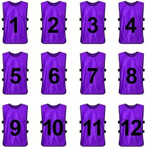 TopTie 12 قطعة سترة تدريب مرقمة، مجموعة من 12 قطعة (#1-12)، كرة القدم Pinnies