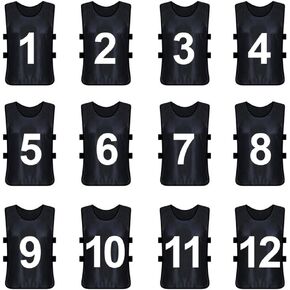 TopTie 12 Pcs Numbered Training Vest Scrimmage Practice Vest Pinnies Sets of 12 (#1-12), Soccer Pinnies in Kuwait