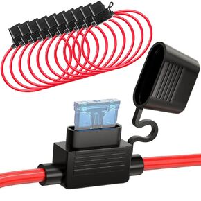 16 AWG Gauge ATC/ATO Fuse Inline Automotive Fuse Holder for Automotive Car Motorcycle(10pcs)