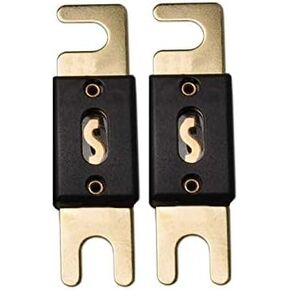 ANL Fuse 200A 200 Amp لنظام الصوت والفيديو للسيارة البحرية باللون الذهبي، عبوتين (200 أمبير)