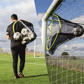 QUICKPLAY Target Sax 2in1 Soccer Target Net and Soccer Ball Bag | Multi-Sport Target Net and Equipment Bag
