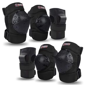 Haomaomao Kids/Adult Knee Pads Elbow Pads Wrist Guards Set for Roller Skates, Scooter, Inline Skating, Cycling,BMX Bike, Skateboard, Riding And Outdoor Extreme Multi-Sports