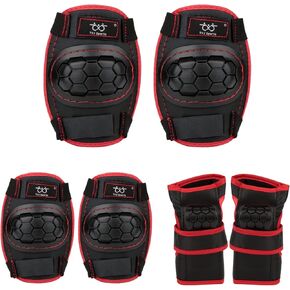 TXJ Sports Elbow and Knee Pads Kids with Wrist Guards Protective Gear for Skateboard Roller Skating Biking Rollerblading Skating Inline Skates Longboarding Derby Riding Scooter