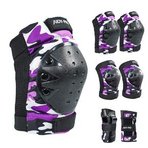 Knee Pads and Elbow Pads for Adults Skating Protective Gear, Skateboard Pads for Adult Wrist Guards for Roller Skating Skateboarding Biking Blue
