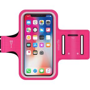 Smartlle Arm Phone Holder for Running, Universal Armband for Cellphone, iPhone 13 12 11 Pro/XR/XS/X/SE/8/7/6s/6, Samsung Galaxy A/S/J, LG, Moto, Pixel, Up to 6.1’’, for Gym, Sports, Workout-Black