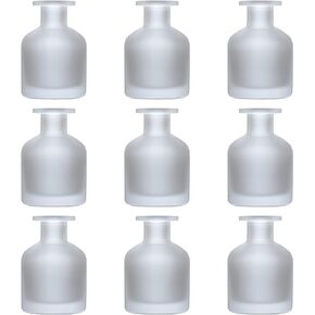 Mo0yuu'life LeDeGine Fragrance Frosted Glass Diffuser Bottles -Set of 9 pcs 150ML (5.07OZ) Bottles & Reed Sticks- Use for DIY - Empty Diffuser Bottles for Home Office Bathroom Decoration Vase