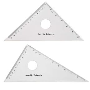 Coopay Large Triangle Ruler Set Square, 30/60 and 45/90 Degrees, Triangle Hollow