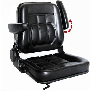 Universal Tractor Seat, Lawn Mower Seat with Armrests Replacement, Forklift Seats for Excavator Backhoe Dozer Skid Loader, 16.9x15.75in Skid Seat (Color : Black, Size : 9x11in)