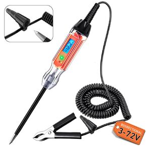 EVOULTES Heavy Duty 3-72V Automotive Test Light, Backlit Digital LCD Circuit Tester with Voltmeter & Dual Color Polarity Indicate Light, Bidirectional DC Voltage Tester Electric Light Test Pen