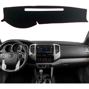 Dash Mat Cover Custom Interior Center Console Compatible with Toyota Tacoma Pickup 2005-2015 Dashboard mat Covers Accessories (Black Rim)
