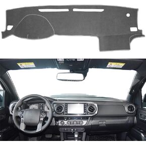 SENSHINE for Toyota Tacoma Accessories 2016-2022 2023 Dashboard Cover Center Console Cover Dash Mat Carpet Protector Sunshield Cover Custom Fit, Black Trim